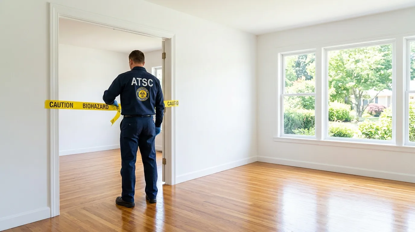 Certified biohazard cleanup crew performing Decomposition Cleanup in Charleston